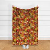 Foxes Hiding in the Fall Leaves -Autumn Fox - Large Scale