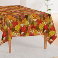 Foxes Hiding in the Fall Leaves -Autumn Fox - Large Scale