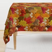 Foxes Hiding in the Fall Leaves -Autumn Fox - Large Scale