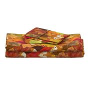 Foxes Hiding in the Fall Leaves -Autumn Fox - Large Scale