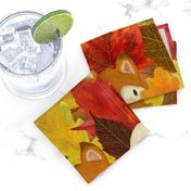 Foxes Hiding in the Fall Leaves -Autumn Fox - Large Scale