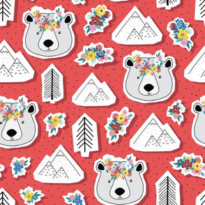 Canadian Bear Papercut Stickers