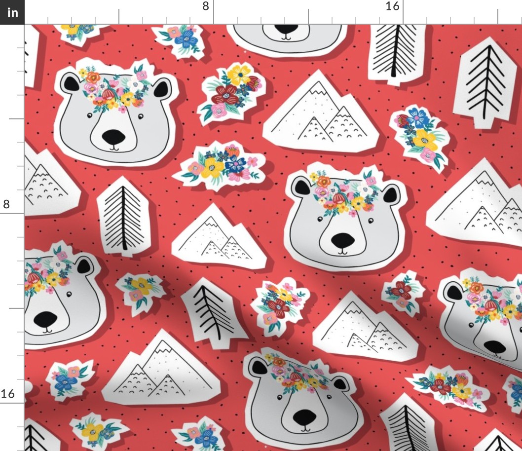 Canadian Bear Papercut Stickers