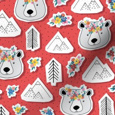Canadian Bear Papercut Stickers - Smaller Scale