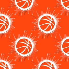 Watercolor Basketball- Orange- Regular Scale