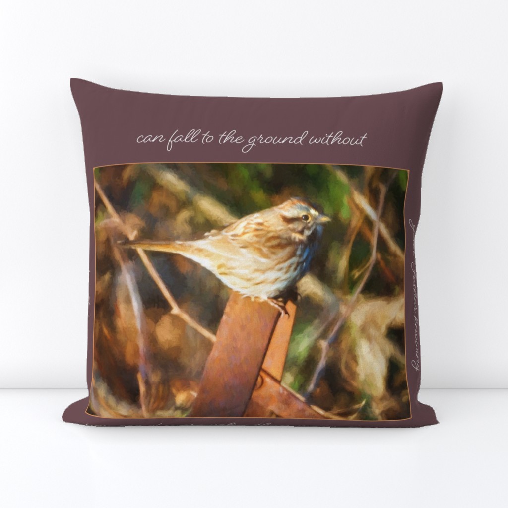 Not a single Sparrow ,mini quilt, pillow panel, sparrow