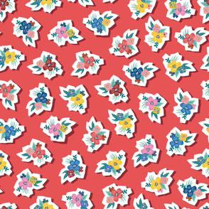 Flower Papercut  Stickers