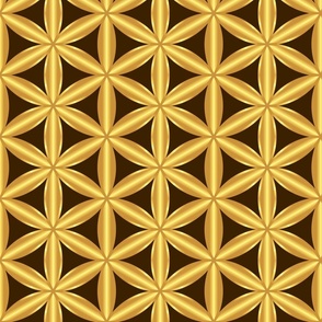 Gold Flower of Life dark brown Wallpaper