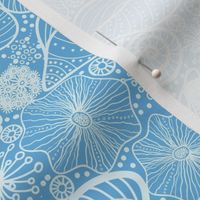 Blue Pastel Seashells - small repeat pattern