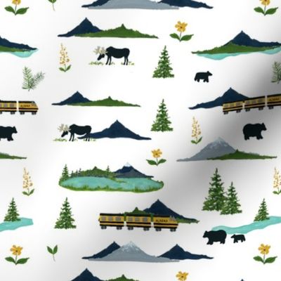 Alaskan Views - White Pattern