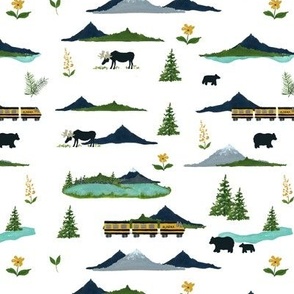 Alaskan Views - White Pattern