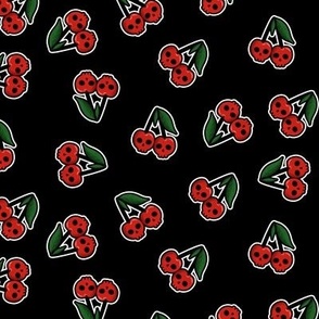 Cherry skulls - black