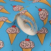 brain ice cream cones - zombie icecream halloween - blue - LAD20