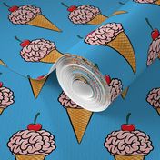 brain ice cream cones - zombie icecream halloween - blue - LAD20