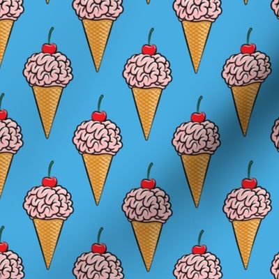 brain ice cream cones - zombie icecream halloween - blue - LAD20