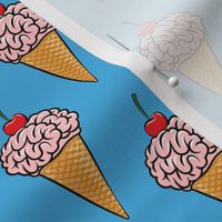 brain ice cream cones - zombie icecream halloween - blue - LAD20