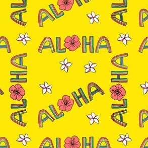 Aloha Rainbows on yellow