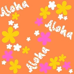 Retro Aloha on Orange