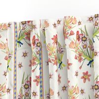 Chinoiserie Columns (Vintage Spraxis Bouquets) - Off-White