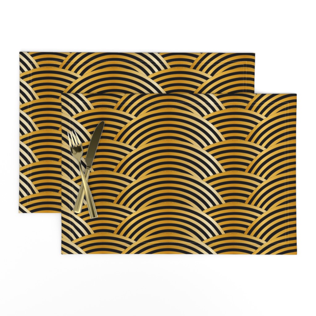 Gold Tiger Waves - Black Golden Yellow Brown - Middle Scale