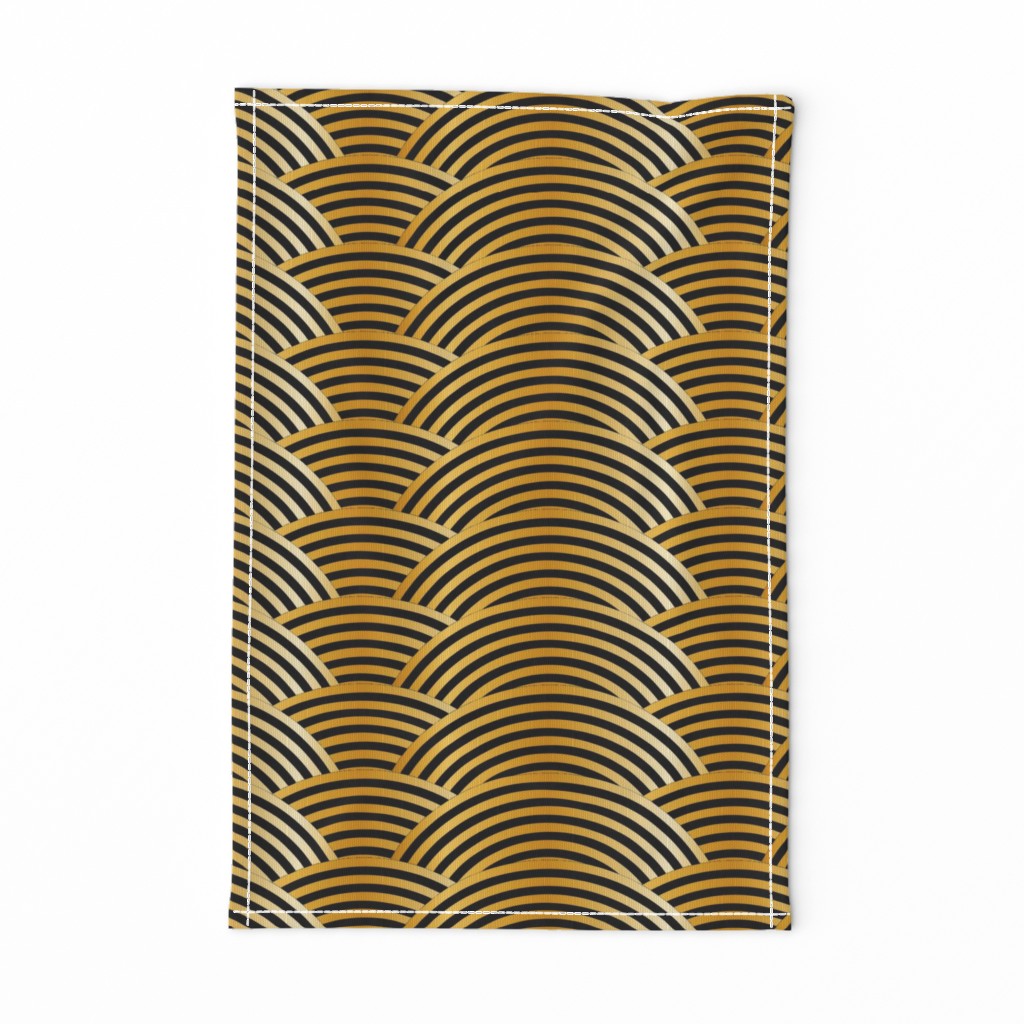 Gold Tiger Waves - Black Golden Yellow Brown - Middle Scale