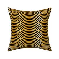 Gold Tiger Waves - Black Golden Yellow Brown - Middle Scale