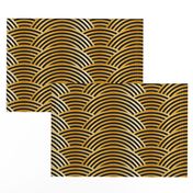 Gold Tiger Waves - Black Golden Yellow Brown - Middle Scale