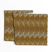 Gold Tiger Waves - Black Golden Yellow Brown - Middle Scale
