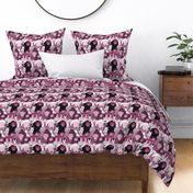 Small scale // Canadian wild geometric animals // monochromatic pink with bear bull moose beaver bison lynx raccoon bear wolf foxes