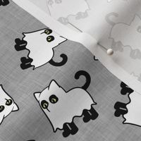 ghost cats - black halloween cat - grey - LAD20
