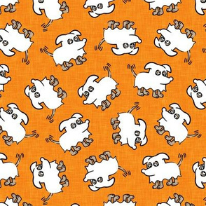 ghost dog - orange - halloween dogs - ghost - LAD20