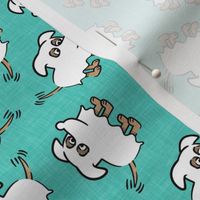 ghost dog - teal - halloween dogs - ghost - LAD20