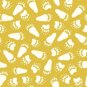 Bear footprints - mustard yellow