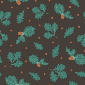 Oak leaves - mint green