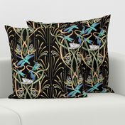 Art Nouveau Dragonflies Small | Black