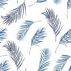 18" Blue Palm Leaves