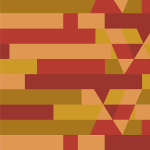 Red AbstArt geometric patterns lines
