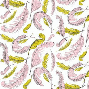 Petite Pink & Mustard Feathers