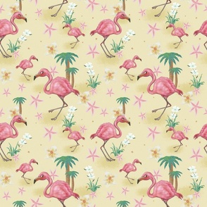 Beachy Flamingos