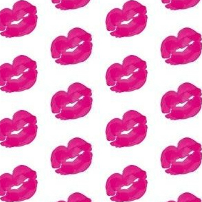 Pink lipstick kisses