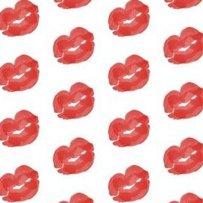 Red lipstick kiss print