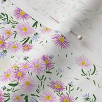Northern Asters (white) 9”