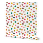 Mid Century Polka Dots on White - large