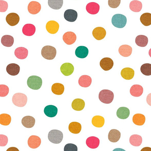 Mid Century Polka Dots on White - large