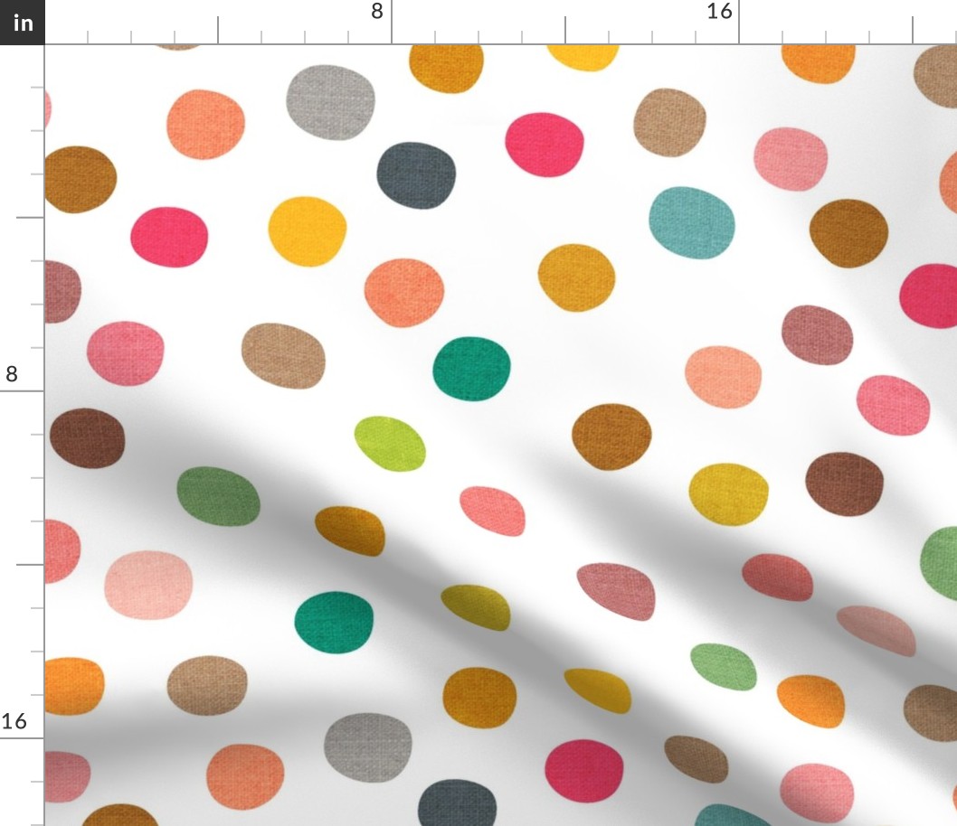Mid Century Polka Dots on White - large