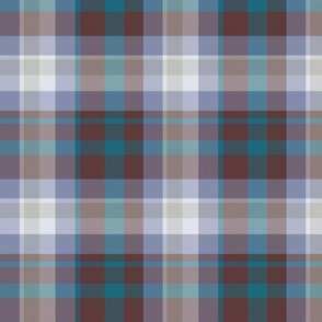 Tartan Plaid, Brown, Teal and Gray