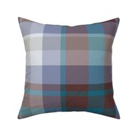 Tartan plaid, Brown, Teal and Gray, Large