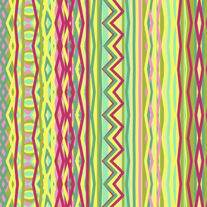 crooked stripes green, purple, yellow colors