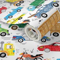 traffic hand drawn cars 