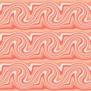 Peach Fuzz psychedelic wavy lines orange